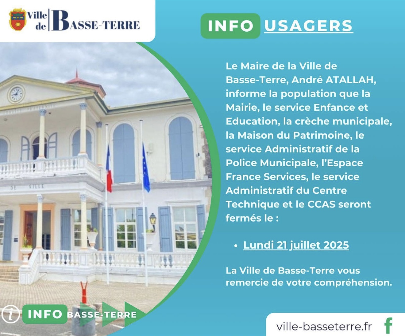 Info Usagers - Fermeture 